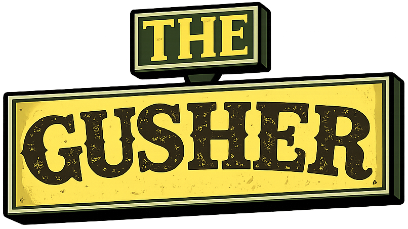 The Gusher Pizza and Sandwich Shoppe logo